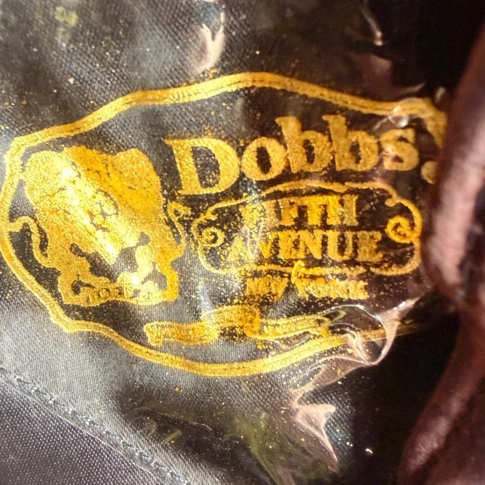 Vintage Dobbs Fifth Avenue Leather Newsboy Baker Boy Cap Brown USA M - Picture 13 of 16